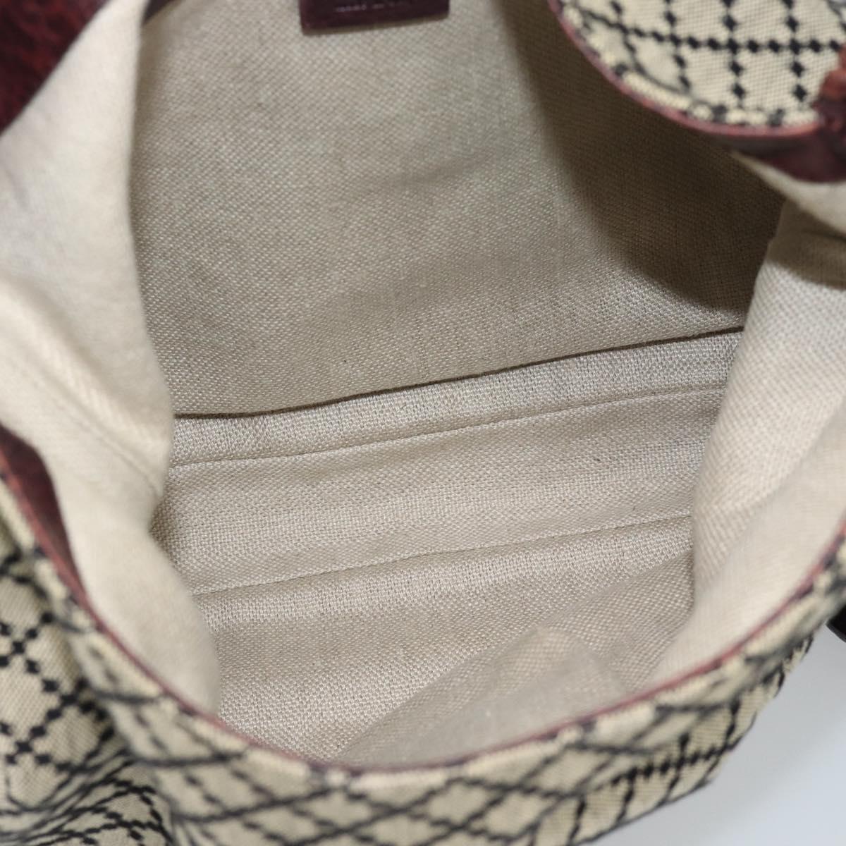 GUCCI Diamante New Jackie Hand Bag Canvas 2way Beige Gold 246907 Auth 189879V