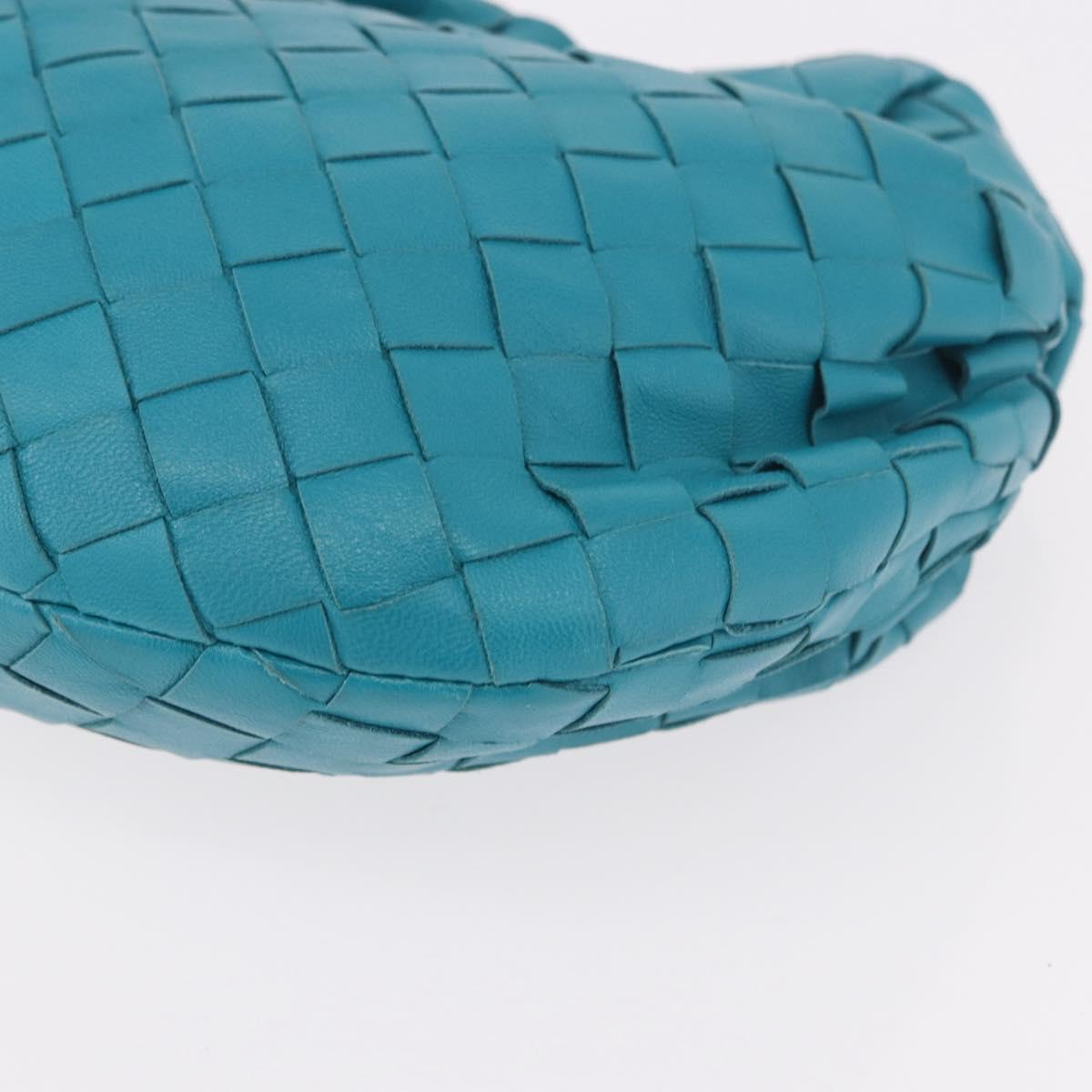 BOTTEGA VENETA INTRECCIATO Mini Jody Hand Bag Leather Blue Gold Auth 189886SM
