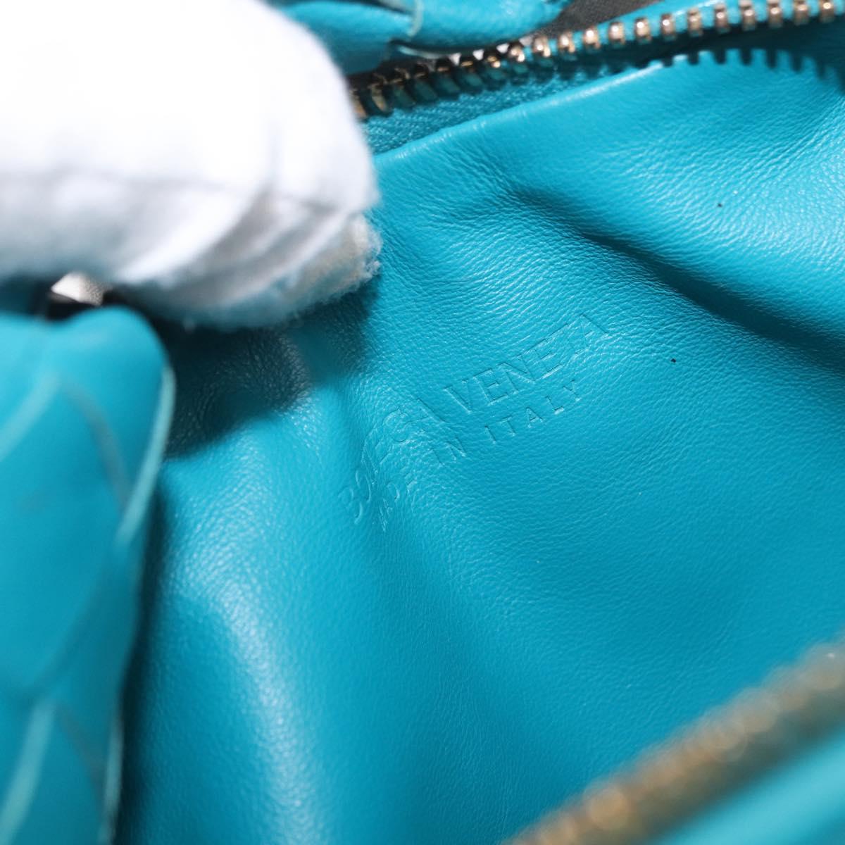 BOTTEGA VENETA INTRECCIATO Mini Jody Hand Bag Leather Blue Gold Auth 189886SM