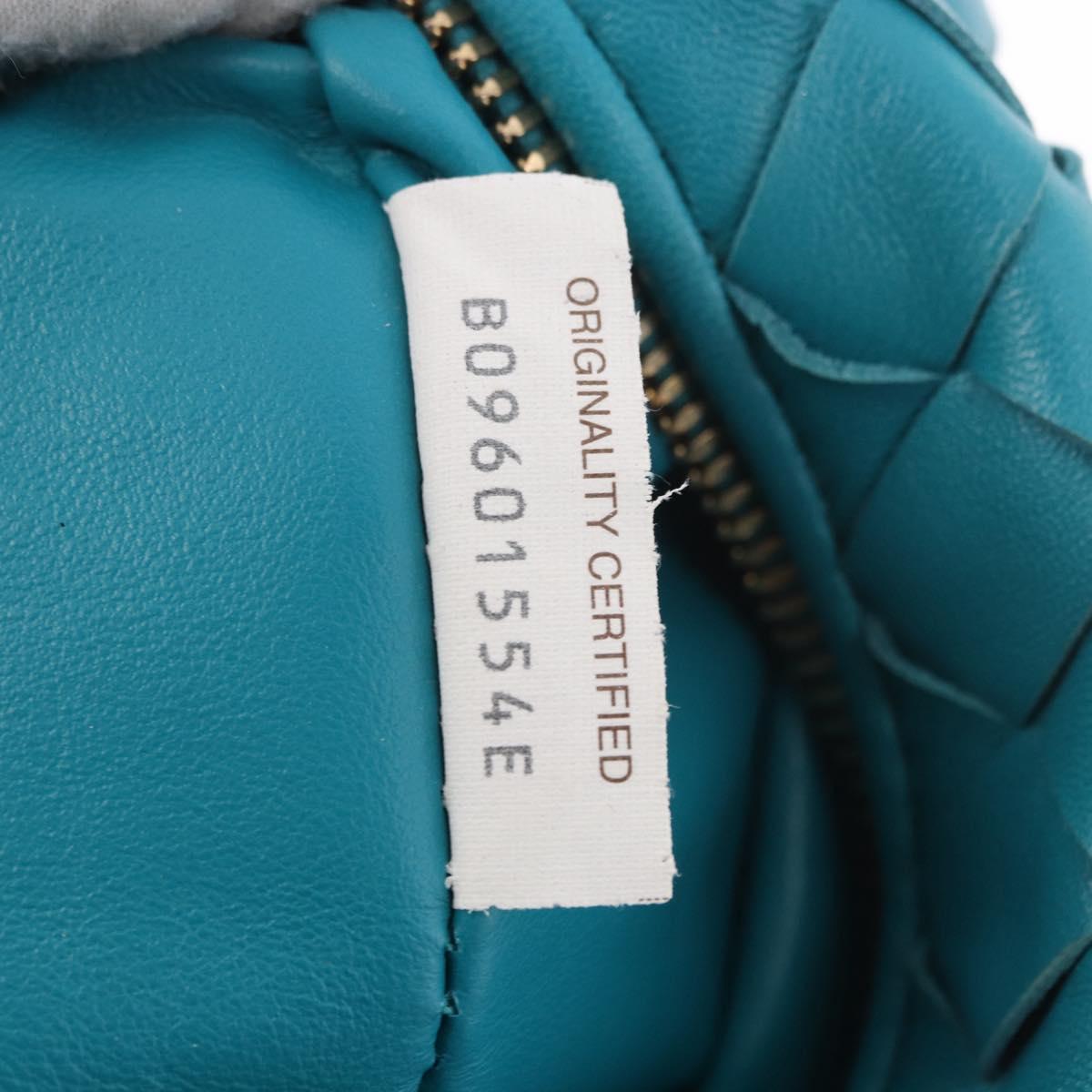 BOTTEGA VENETA INTRECCIATO Mini Jody Hand Bag Leather Blue Gold Auth 189886SM