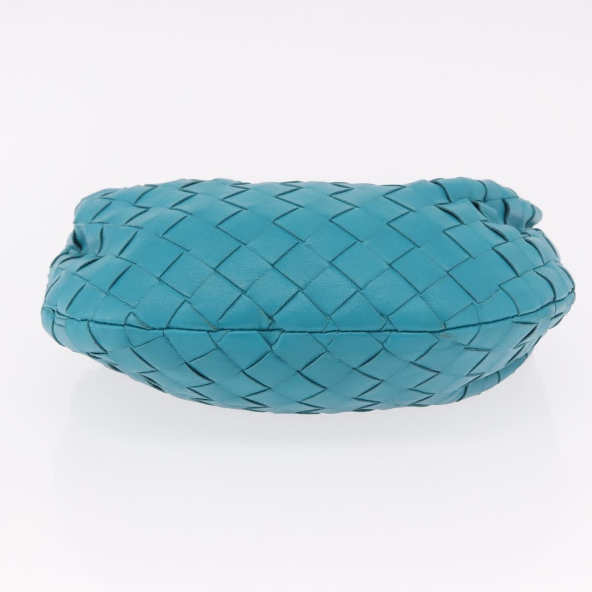 BOTTEGA VENETA INTRECCIATO Mini Jody Hand Bag Leather Blue Gold Auth 189886SM