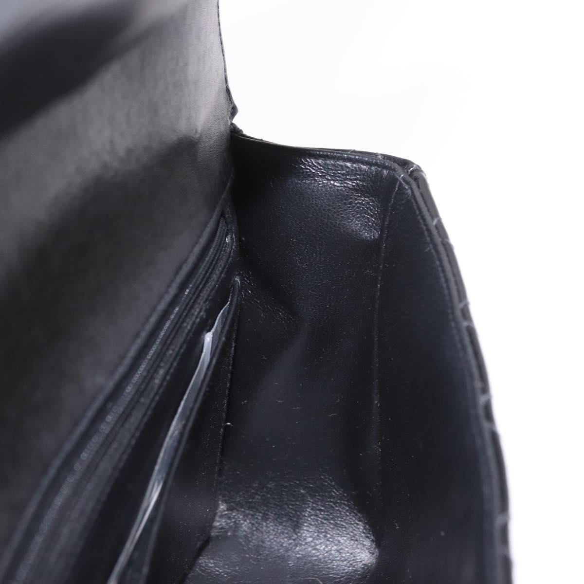 CHANEL Matelasse Hand Bag Patent leather Black Gold CC Auth 189887