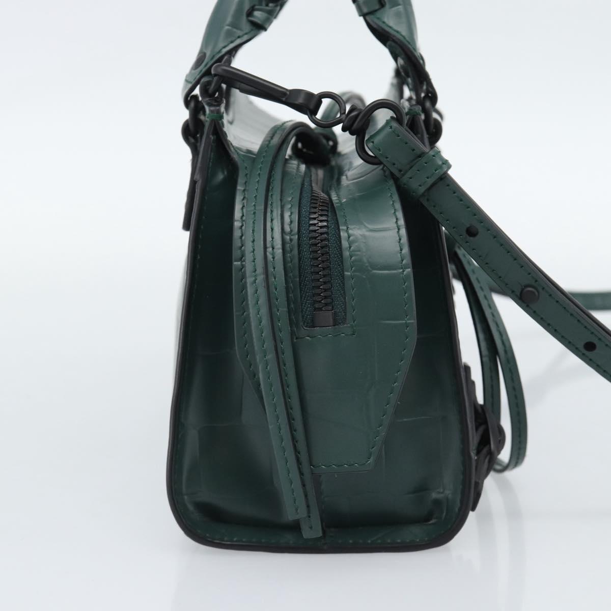 BALENCIAGA Neo Classic City Hand Bag Leather 2way Green 638524 Auth 189890SM