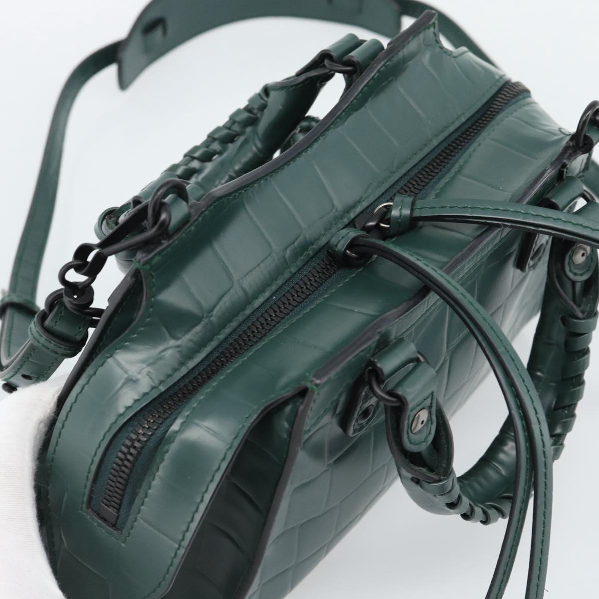 BALENCIAGA Neo Classic City Hand Bag Leather 2way Green 638524 Auth 189890SM