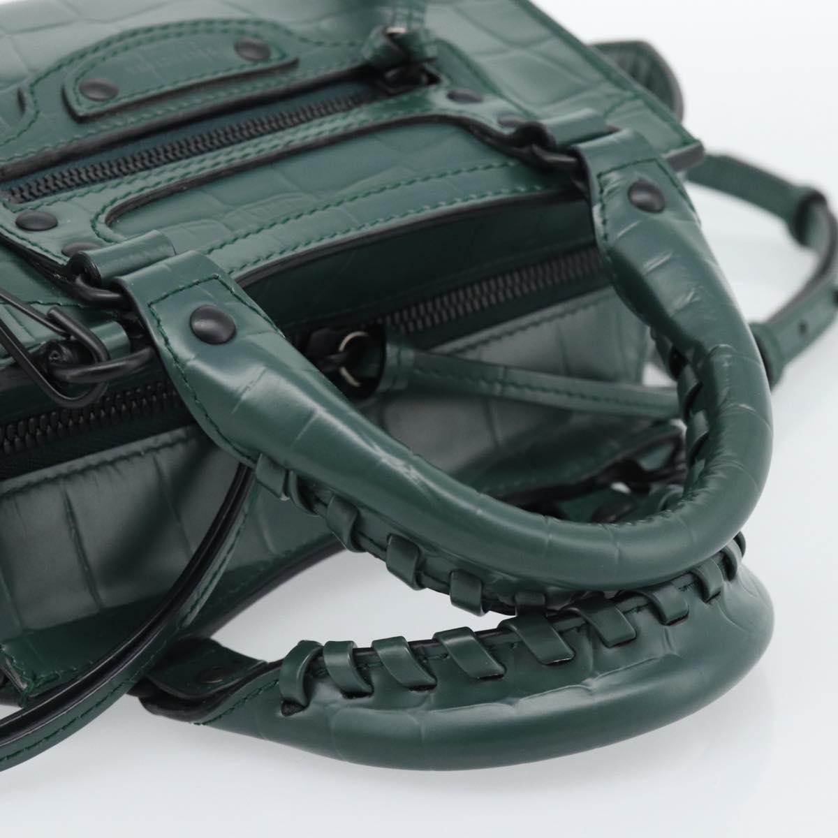 BALENCIAGA Neo Classic City Hand Bag Leather 2way Green 638524 Auth 189890SM