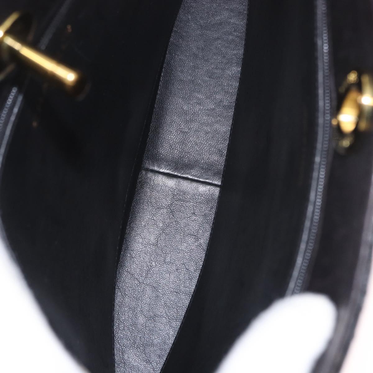 CHANEL Matelasse Chain Tote Bag Patent leather Black Gold CC Auth 189891A