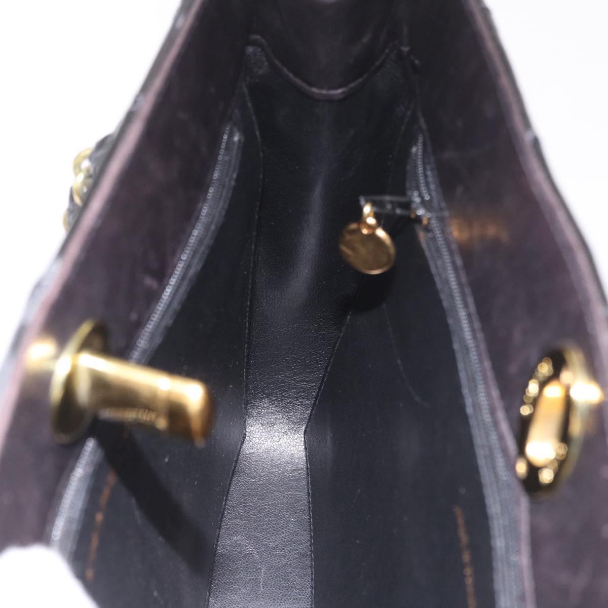 CHANEL Matelasse Chain Tote Bag Patent leather Black Gold CC Auth 189891A