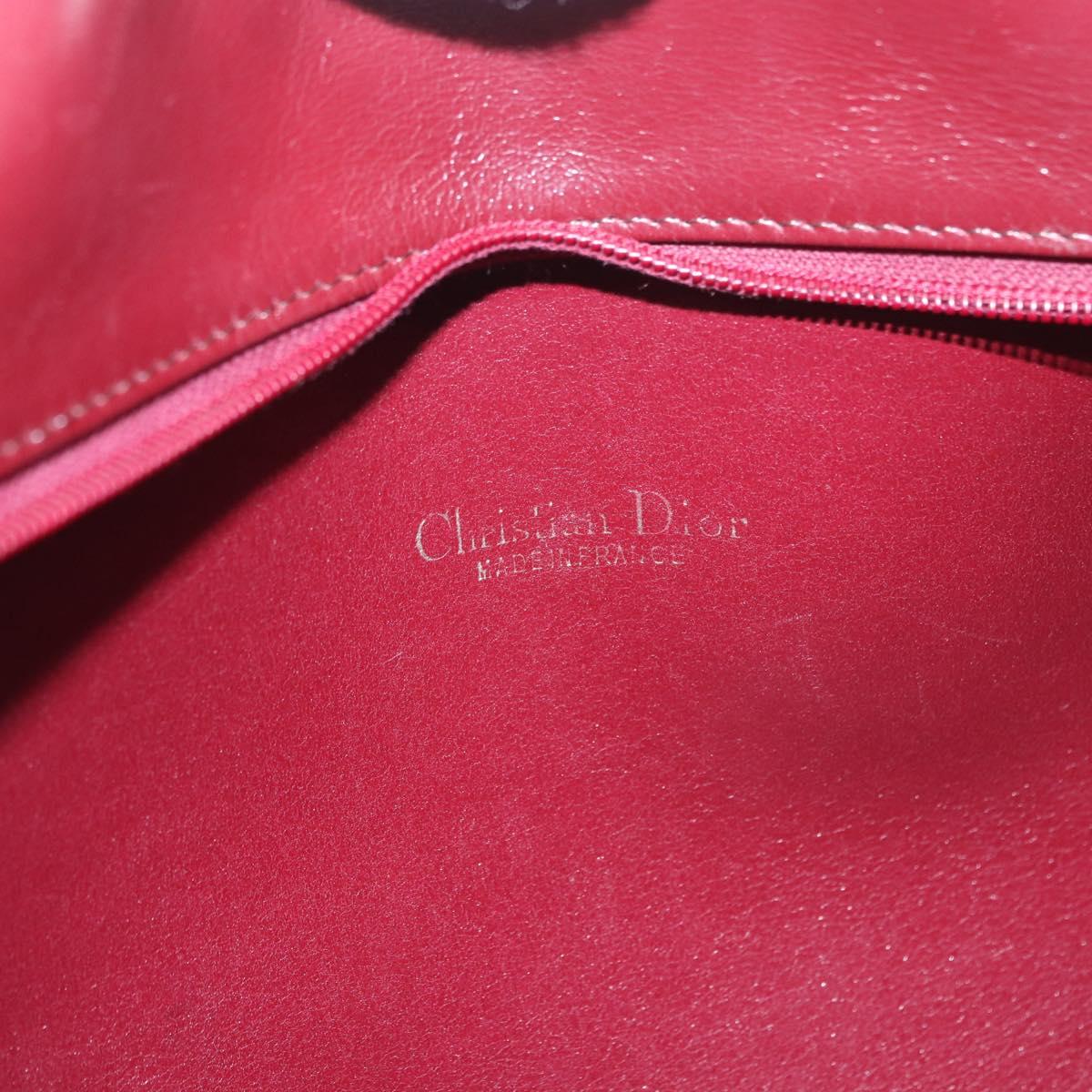 Christian Dior Trotter Canvas Shoulder Bag Red Gold Auth 189897