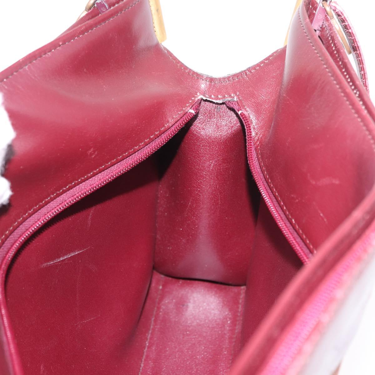 Christian Dior Trotter Canvas Shoulder Bag Red Gold Auth 189897