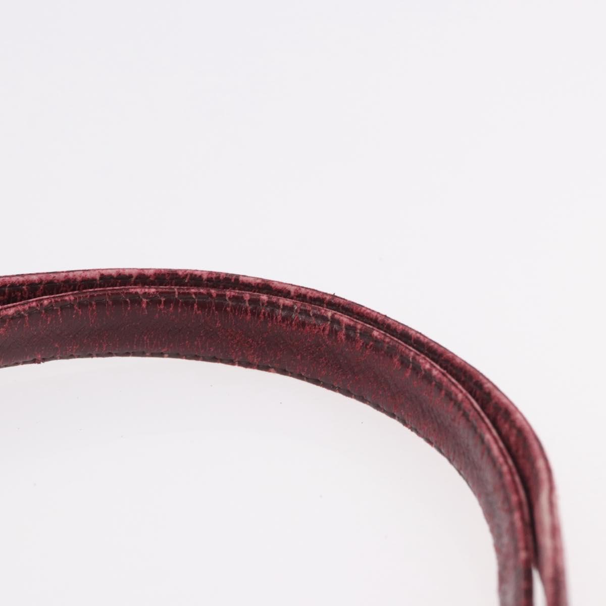 Christian Dior Trotter Canvas Shoulder Bag Red Gold Auth 189897