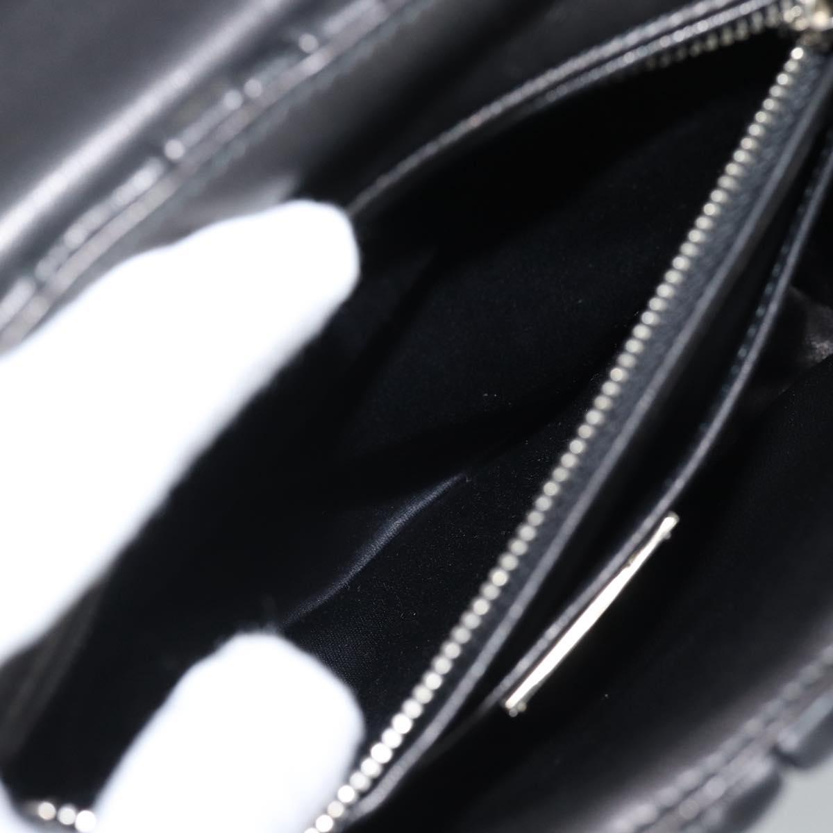 Miu Miu Matelasse Hand Bag Leather 2way Black Silver Auth 189898SM
