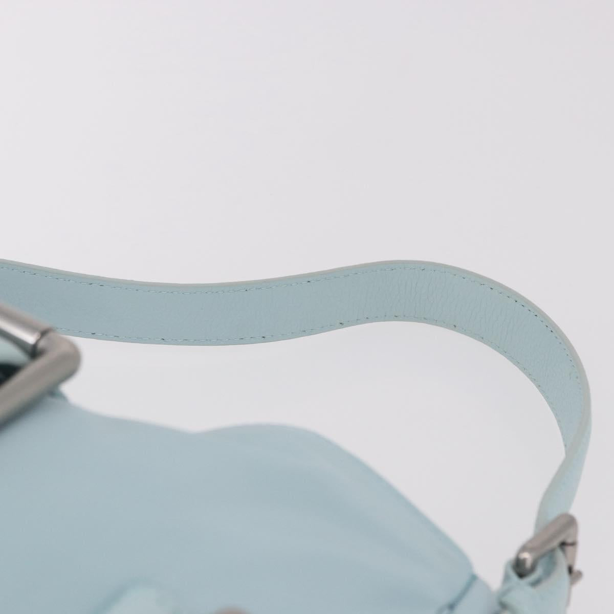 BOTTEGA VENETA Shoulder Bag Nylon Light Blue Silver Auth 189899M