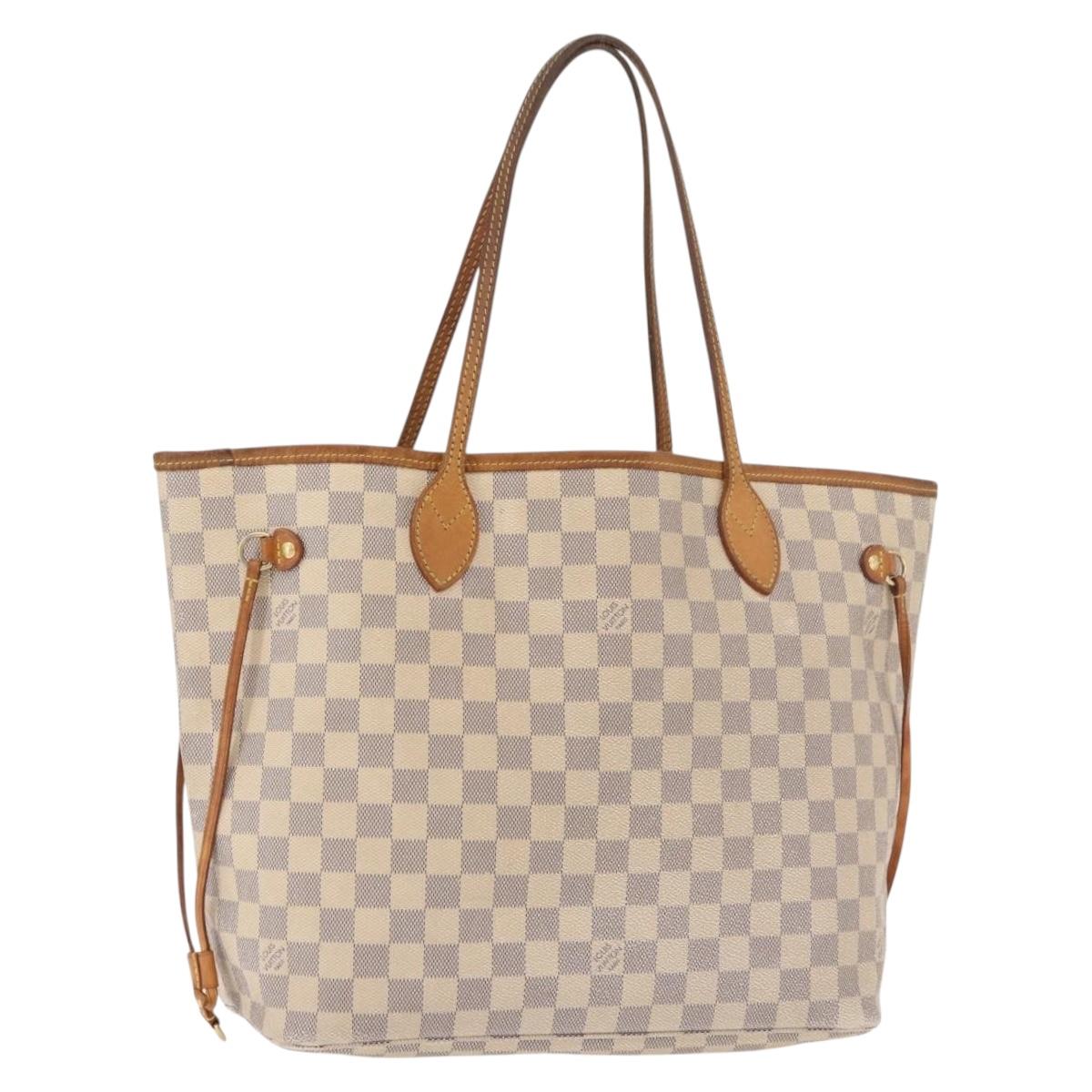 LOUIS VUITTON Damier Azur Neverfull MM Tote Bag N41605 LV Auth 189906