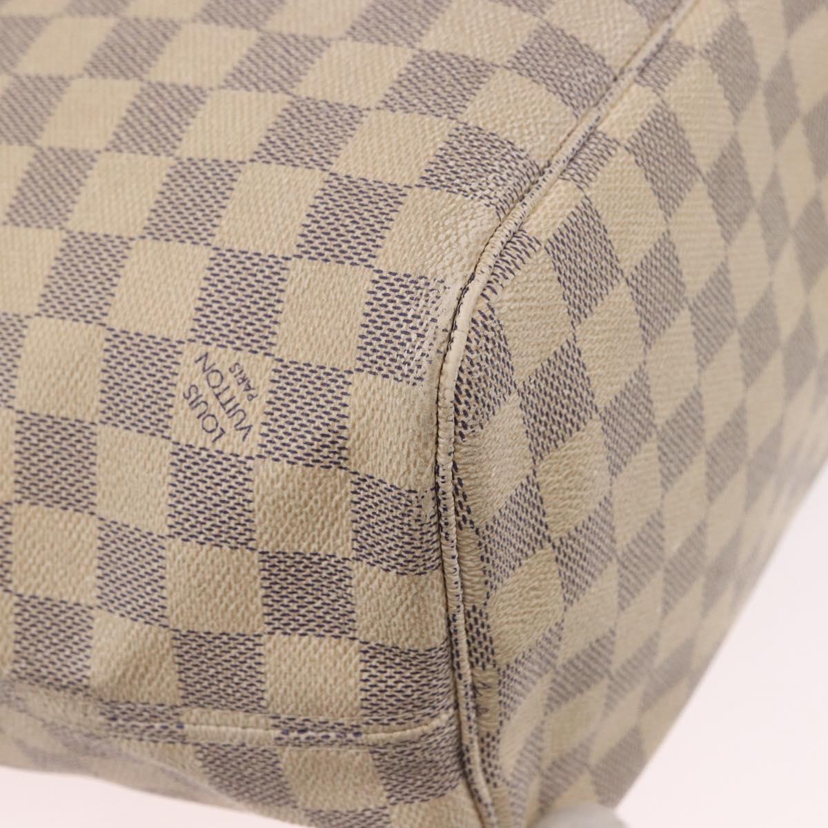 LOUIS VUITTON Damier Azur Neverfull MM Tote Bag N41605 LV Auth 189906