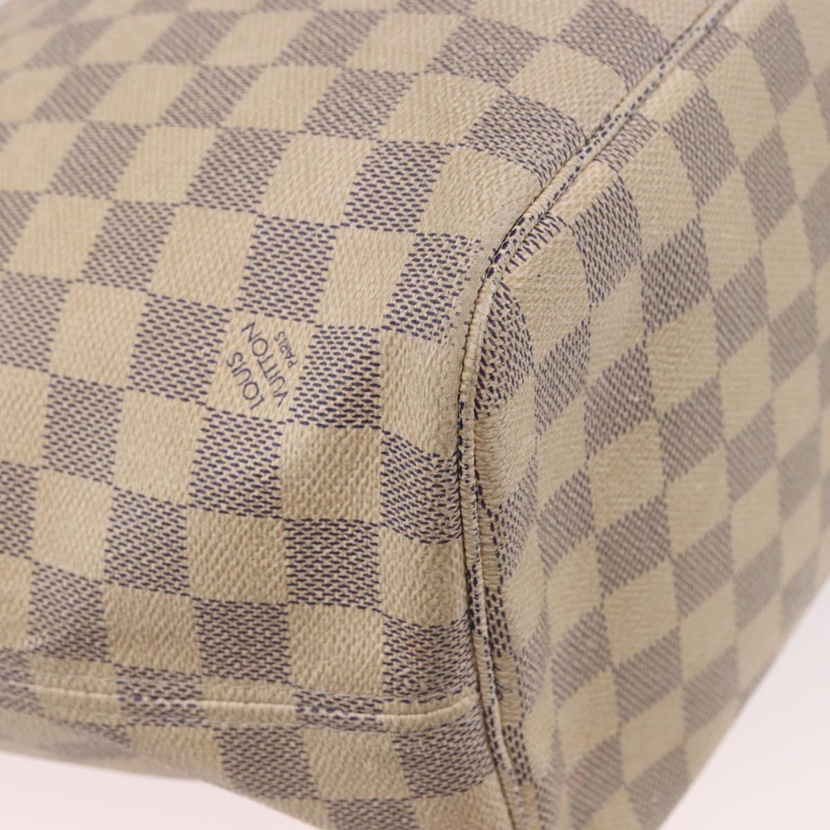 LOUIS VUITTON Damier Azur Neverfull MM Tote Bag N41605 LV Auth 189906