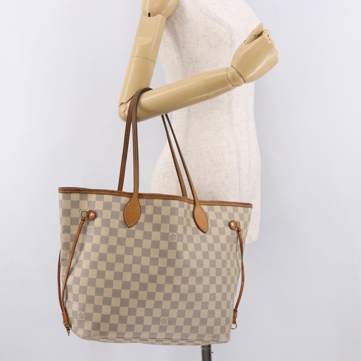 LOUIS VUITTON Damier Azur Neverfull MM Tote Bag N41605 LV Auth 189906