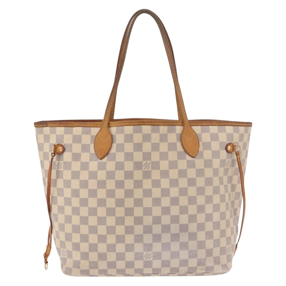 LOUIS VUITTON Damier Azur Neverfull MM Tote Bag N41605 LV Auth 189906