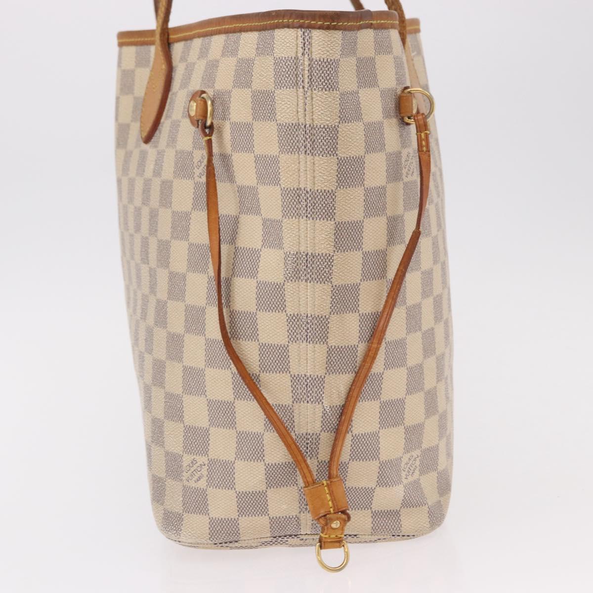 LOUIS VUITTON Damier Azur Neverfull MM Tote Bag N41605 LV Auth 189906