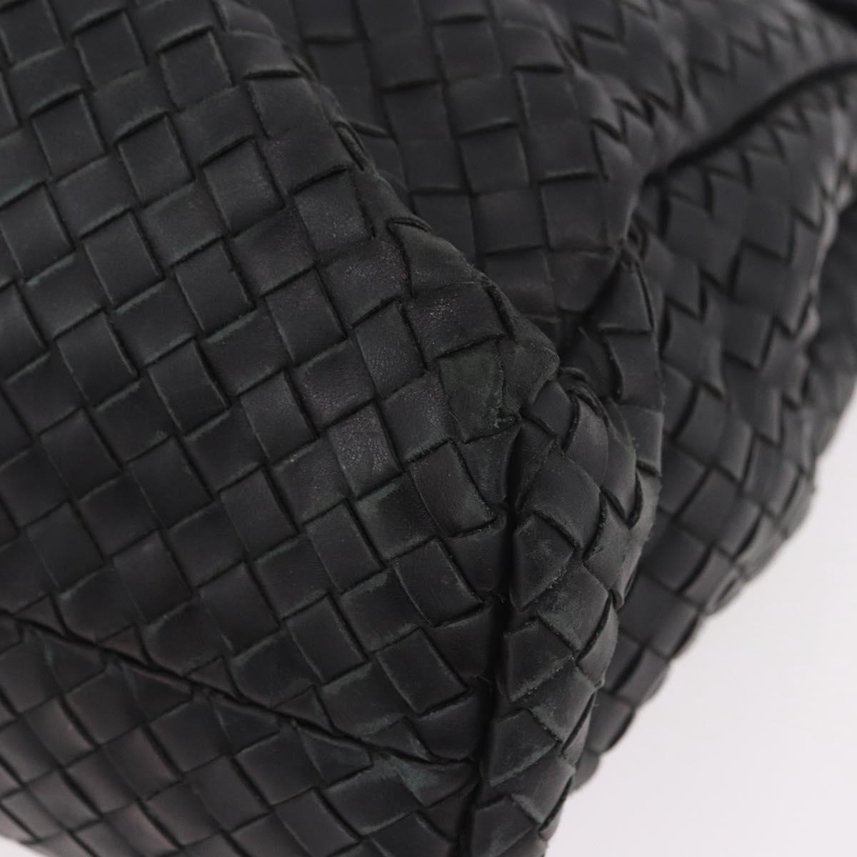 BOTTEGA VENETA INTRECCIATO Briefcase Leather Black Silver Auth 189914