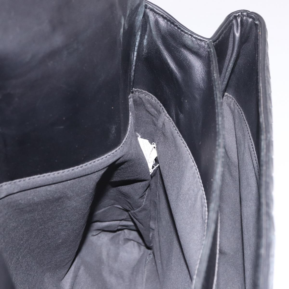 BOTTEGA VENETA INTRECCIATO Briefcase Leather Black Silver Auth 189914