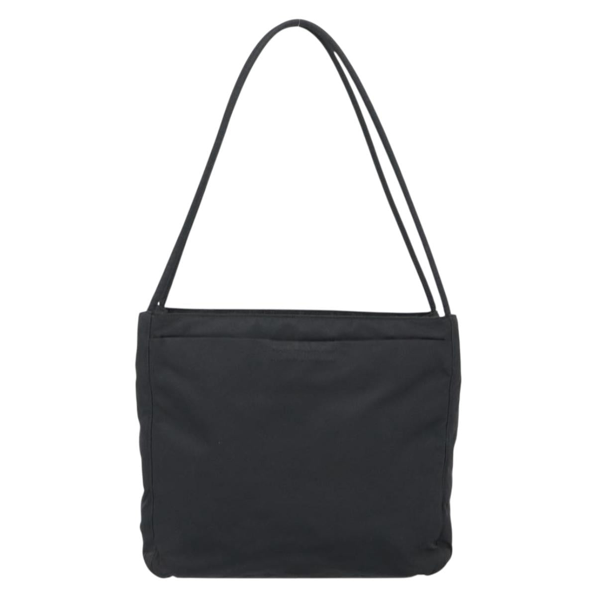 PRADA Tote Bag Nylon Black Silver Auth 189919A