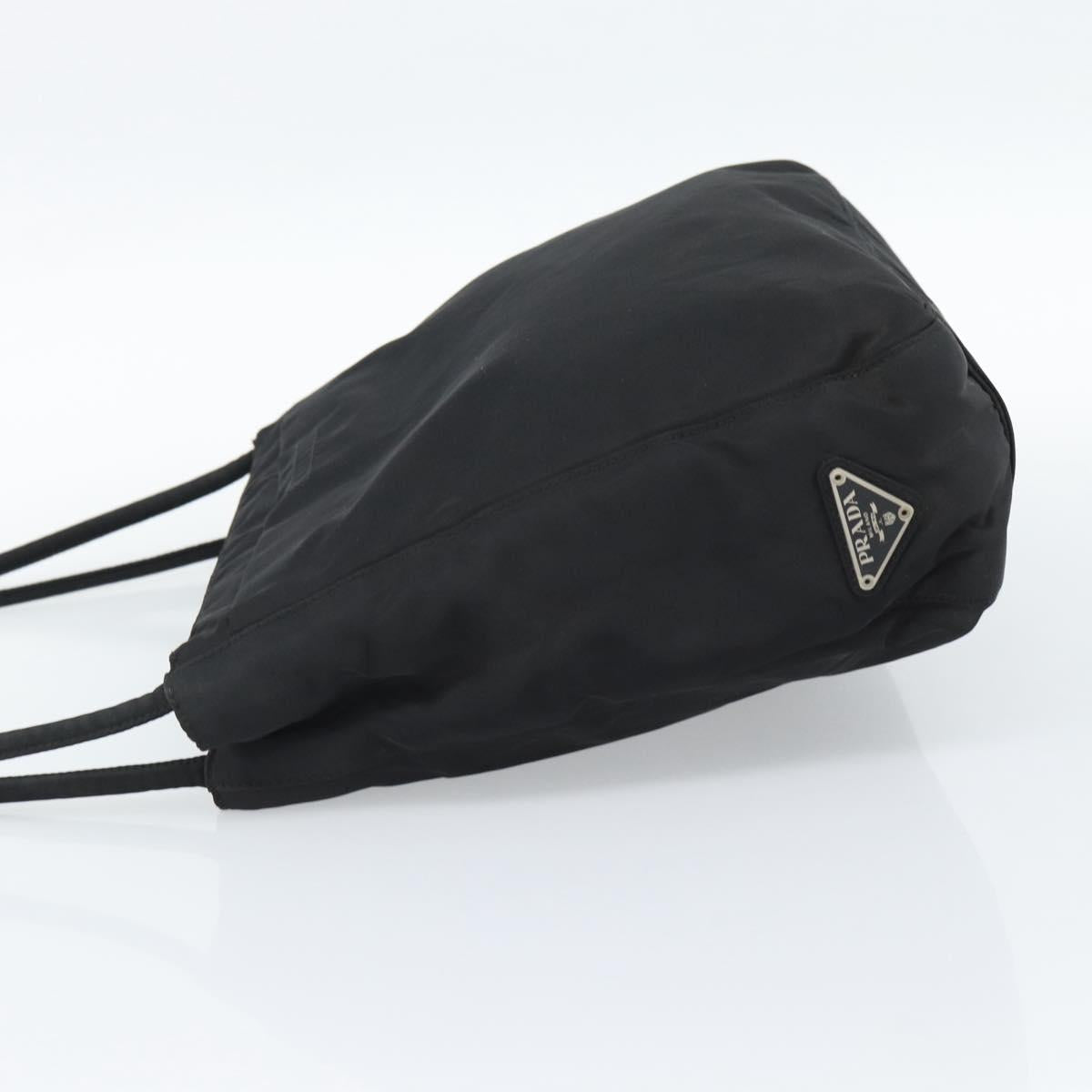 PRADA Tote Bag Nylon Black Silver Auth 189919A