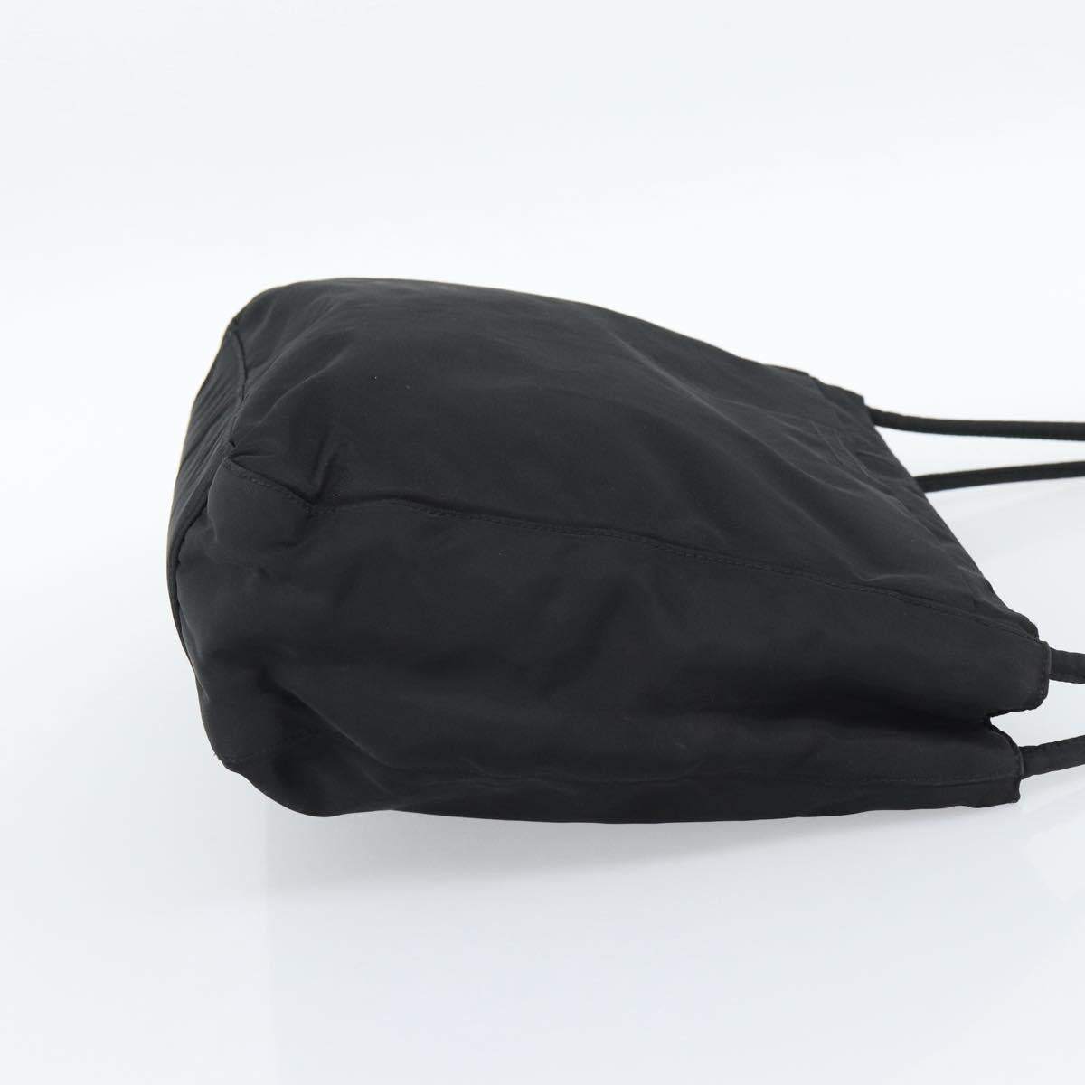PRADA Tote Bag Nylon Black Silver Auth 189919A