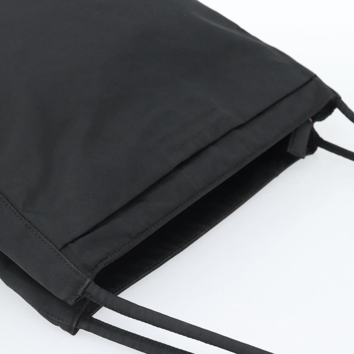 PRADA Tote Bag Nylon Black Silver Auth 189919A