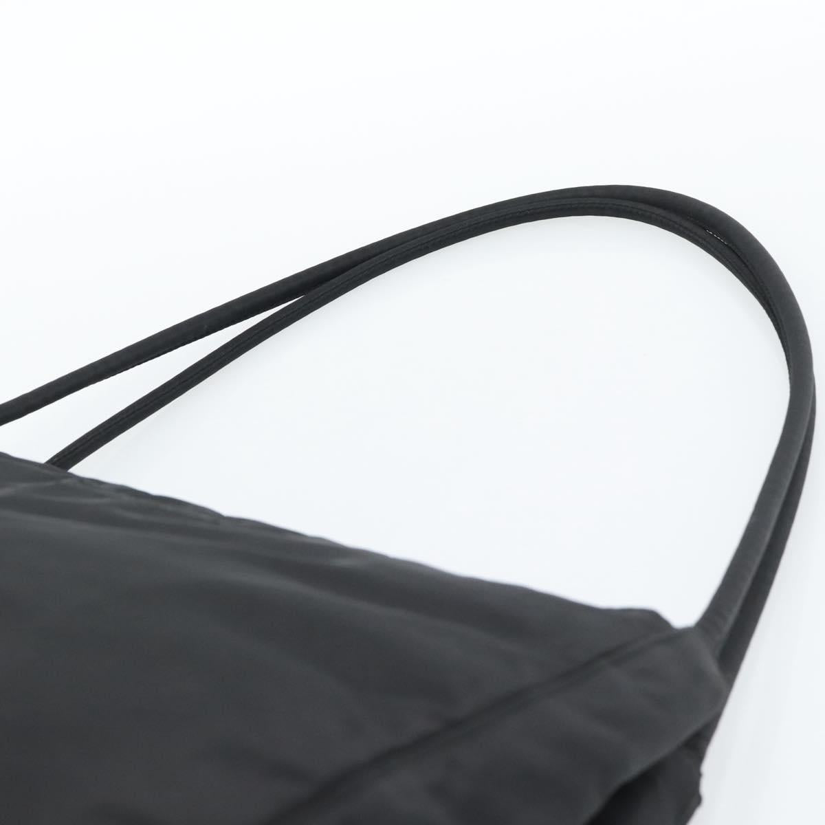 PRADA Tote Bag Nylon Black Silver Auth 189919A