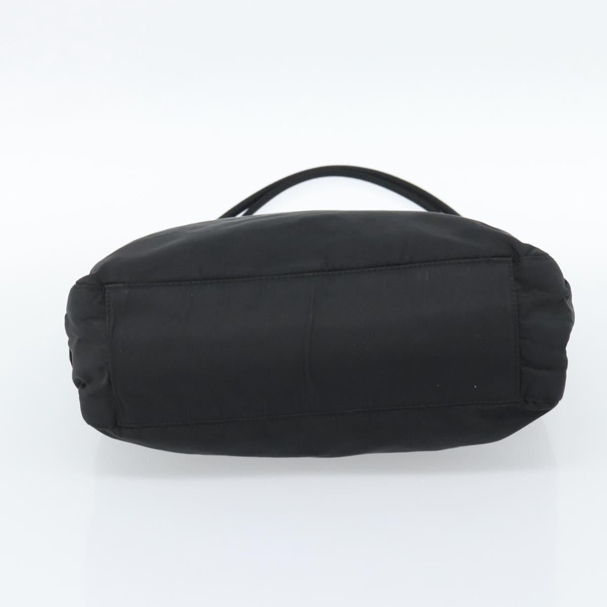 PRADA Tote Bag Nylon Black Silver Auth 189919A