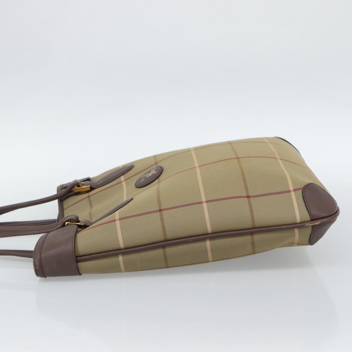 Burberrys Nova Check Tote Bag Canvas Beige Gold Auth 189920A