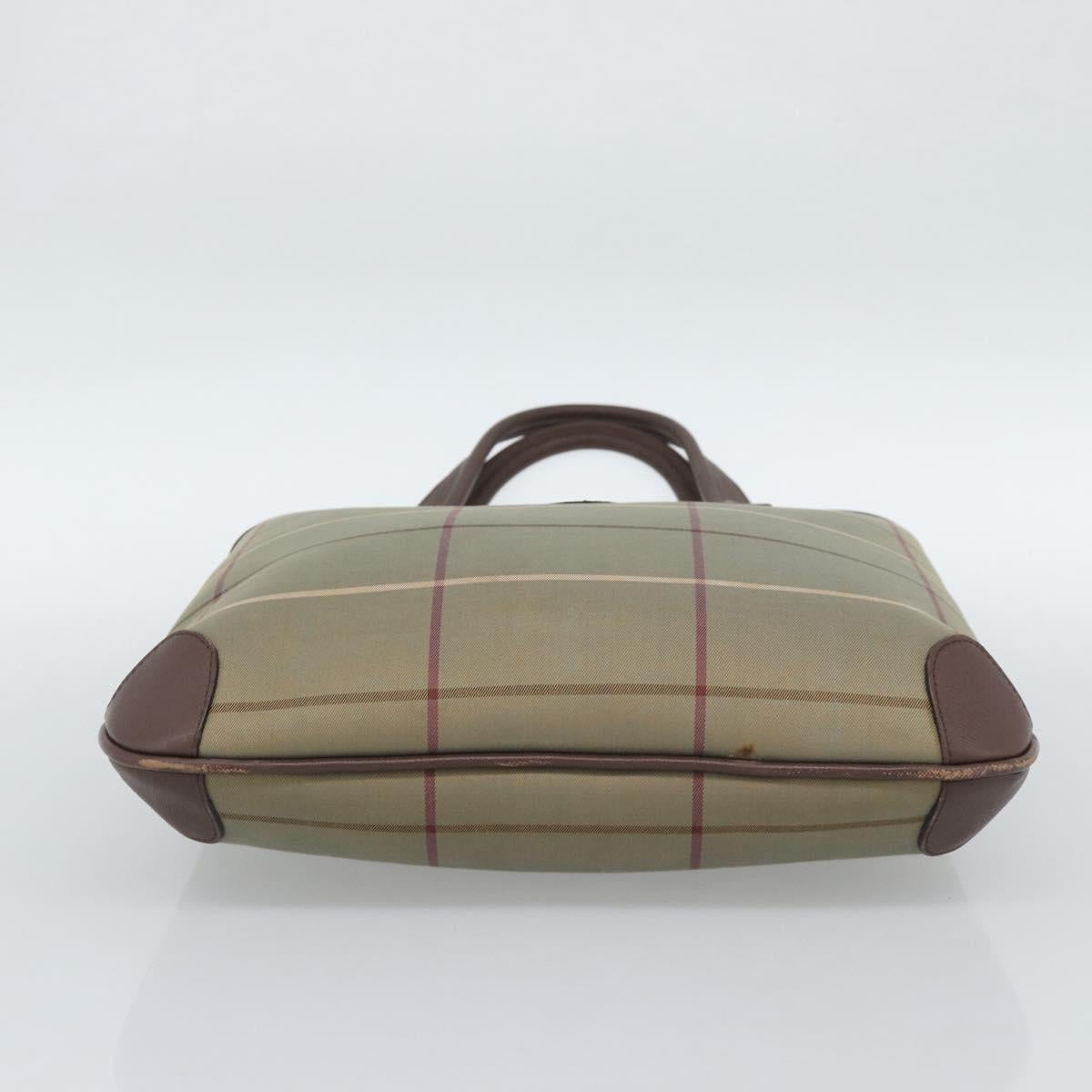 Burberrys Nova Check Tote Bag Canvas Beige Gold Auth 189920A