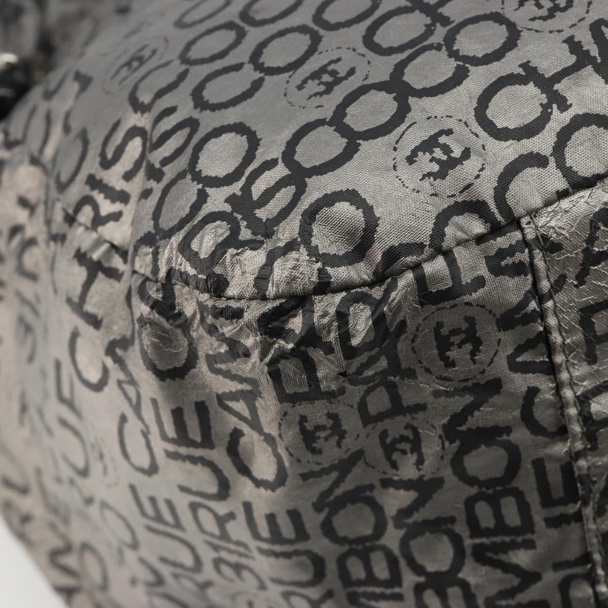 CHANEL Unlimited Shoulder Bag Coated Canvas Silver CC Auth 189929