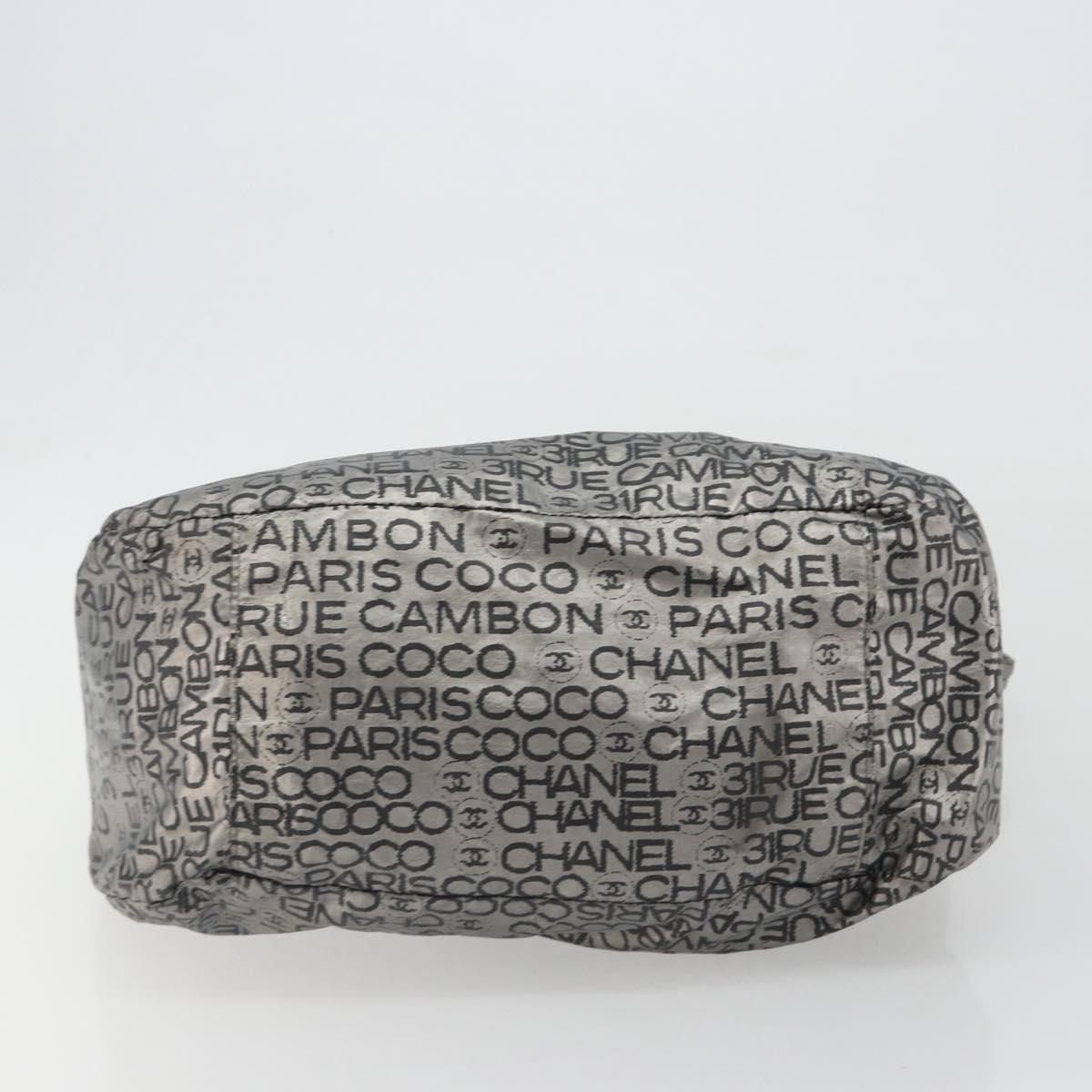 CHANEL Unlimited Shoulder Bag Coated Canvas Silver CC Auth 189929