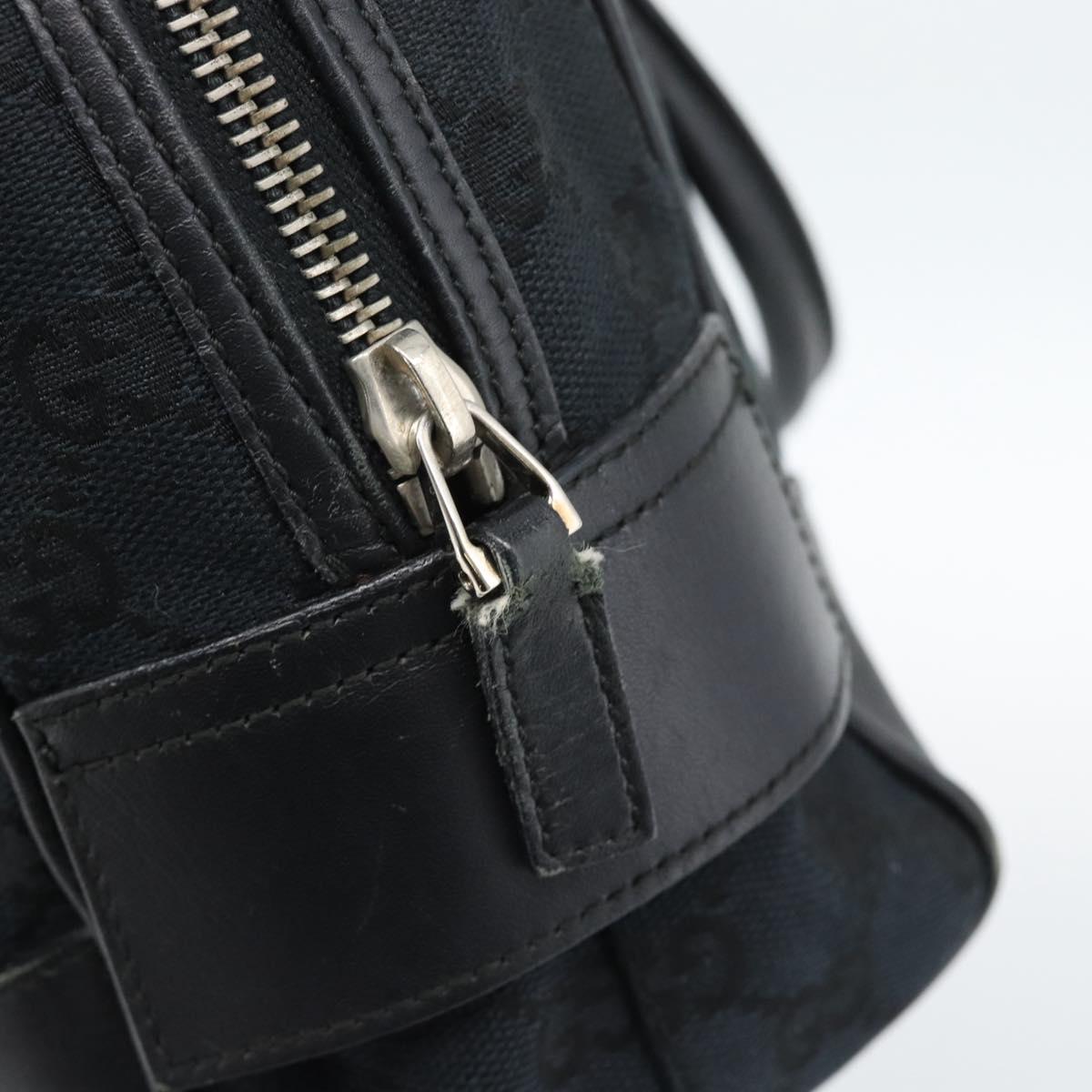 GUCCI GG Canvas Hand Bag Black Silver 002 1115 Auth 189936