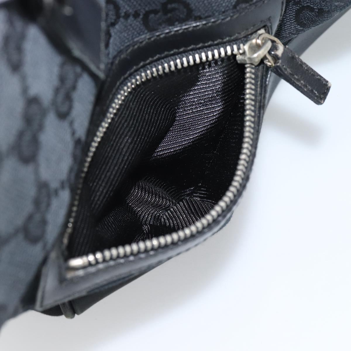 GUCCI GG Canvas Hand Bag Black Silver 002 1115 Auth 189936