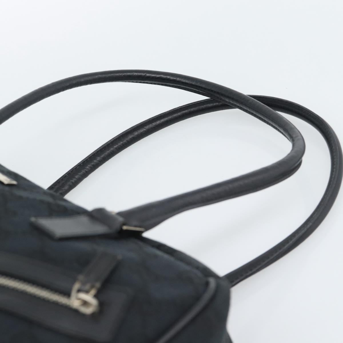 GUCCI GG Canvas Hand Bag Black Silver 002 1115 Auth 189936