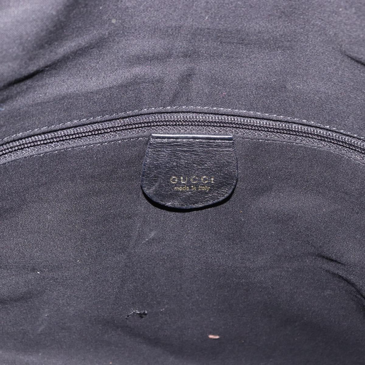 GUCCI Bamboo Shoulder Bag Leather 2way Black Gold 001 3444 1577 Auth 189938