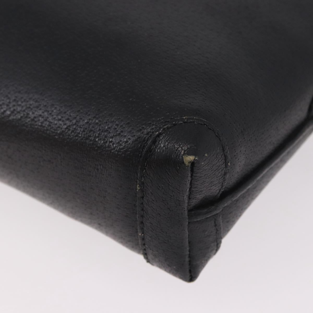 GUCCI Shoulder Bag Leather Black Gold 07 37 4916 Auth 189941