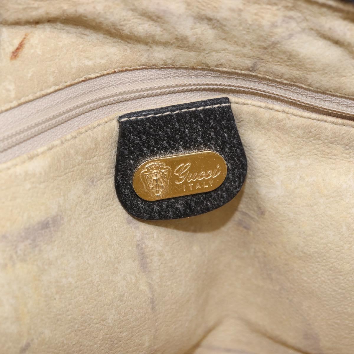 GUCCI Shoulder Bag Leather Black Gold 07 37 4916 Auth 189941