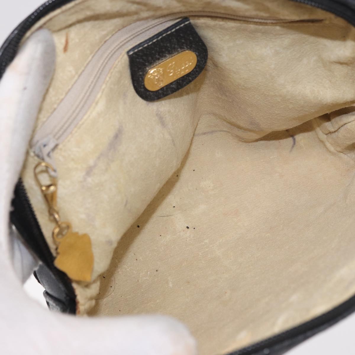 GUCCI Shoulder Bag Leather Black Gold 07 37 4916 Auth 189941