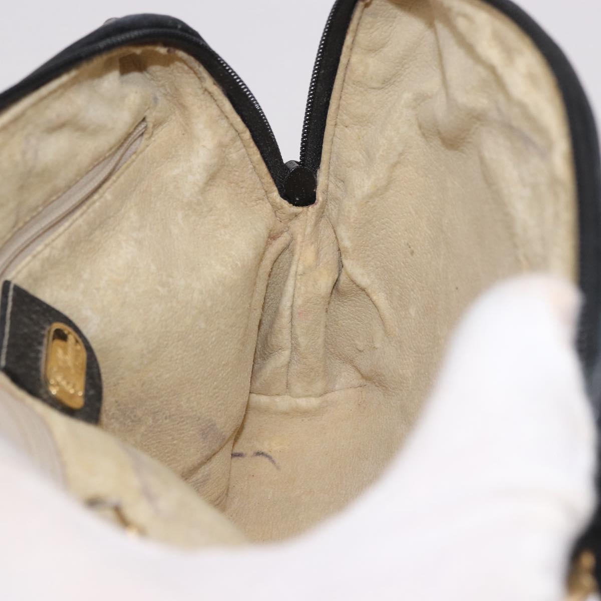 GUCCI Shoulder Bag Leather Black Gold 07 37 4916 Auth 189941