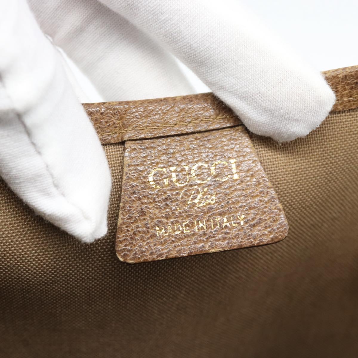 GUCCI GG Supreme Web Sherry Line Tote Bag PVC Beige Gold Auth 189947
