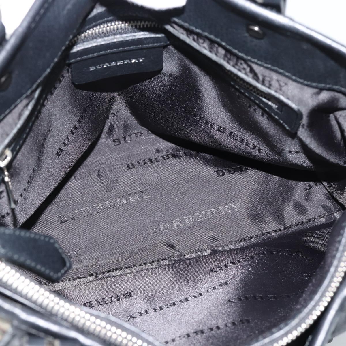 BURBERRY Nova Check Tote Bag Canvas Beige Silver Auth 189960A