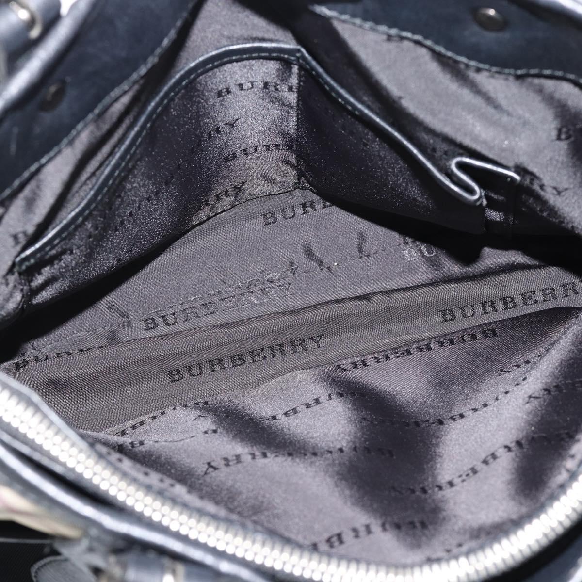 BURBERRY Nova Check Tote Bag Canvas Beige Silver Auth 189960A