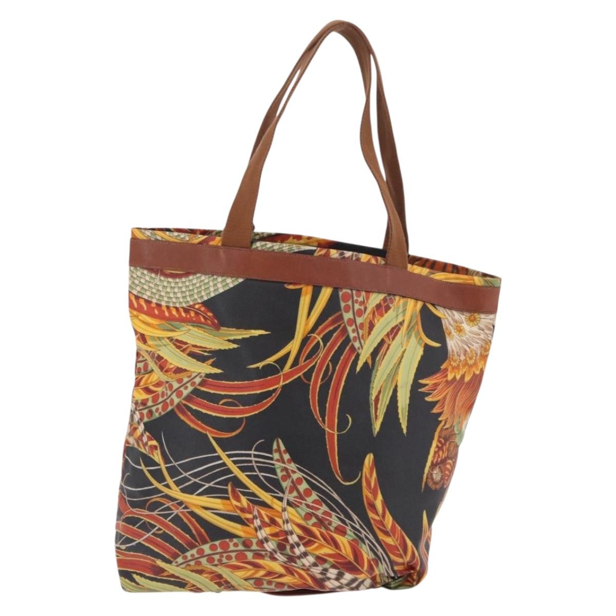 Salvatore Ferragamo Tote Bag PVC Canvas Multicolor Gold Auth 189962A
