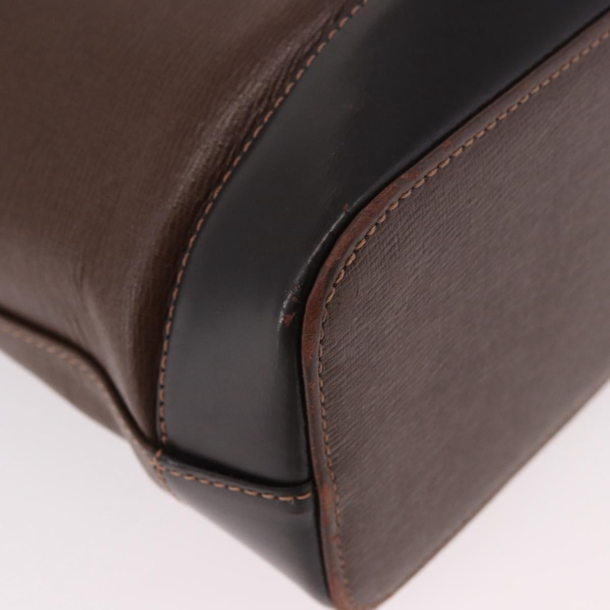 BURBERRY Shoulder Bag Leather Brown Gold Auth 189965