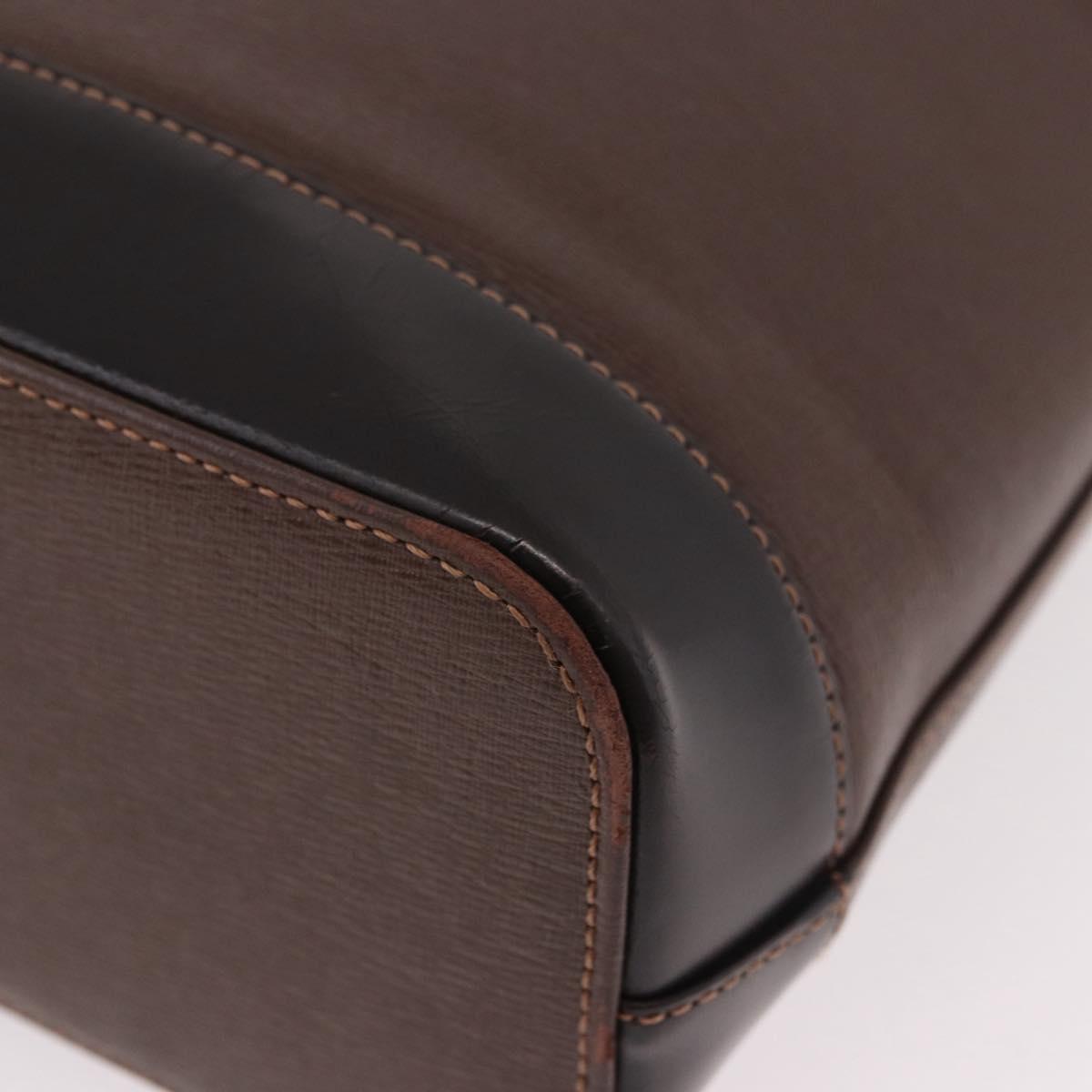 BURBERRY Shoulder Bag Leather Brown Gold Auth 189965