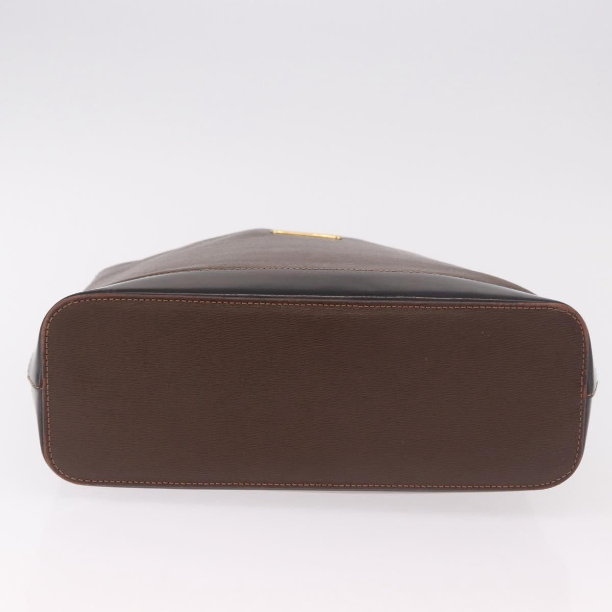 BURBERRY Shoulder Bag Leather Brown Gold Auth 189965