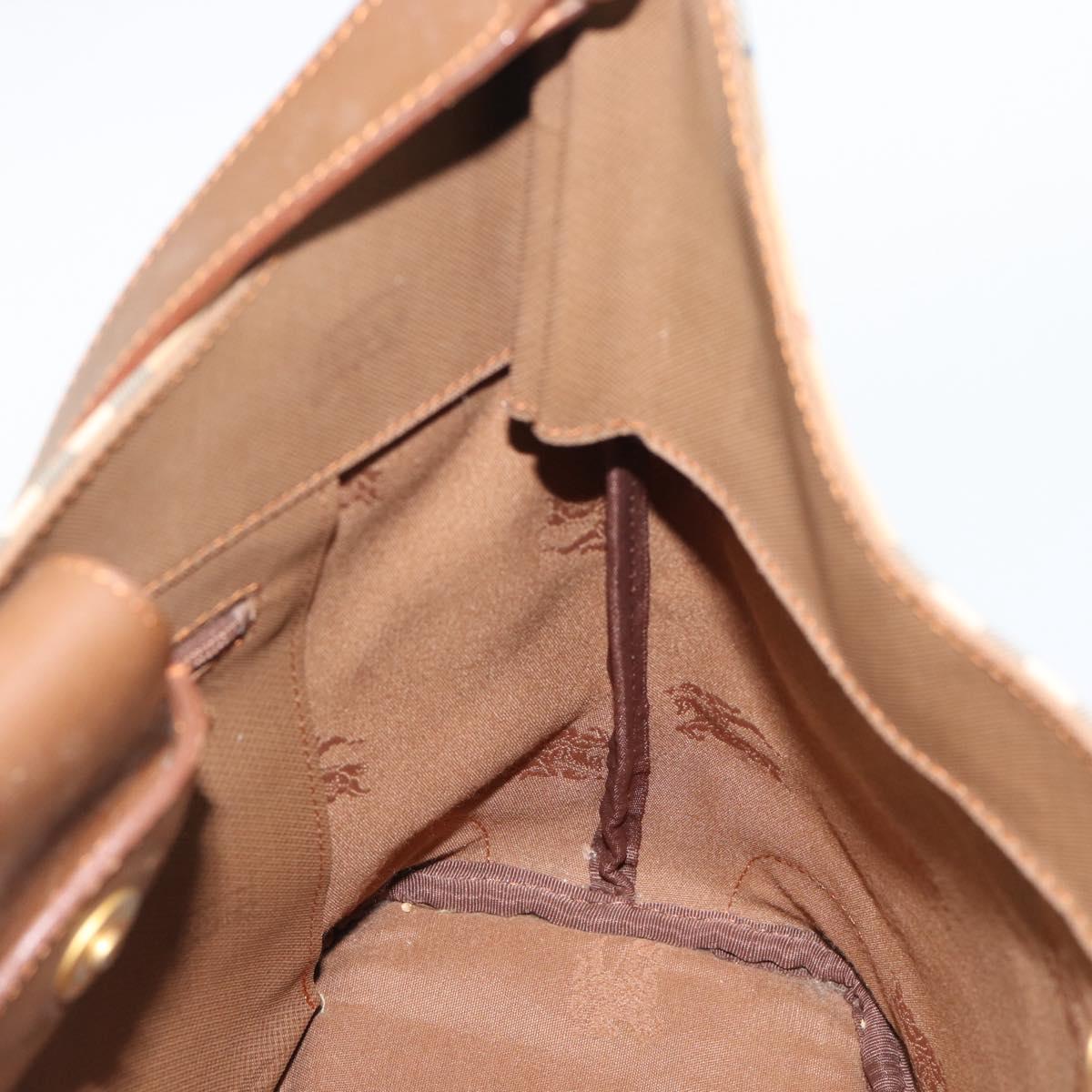 Burberrys Nova Check Shoulder Bag Canvas Beige Gold Auth 189972A